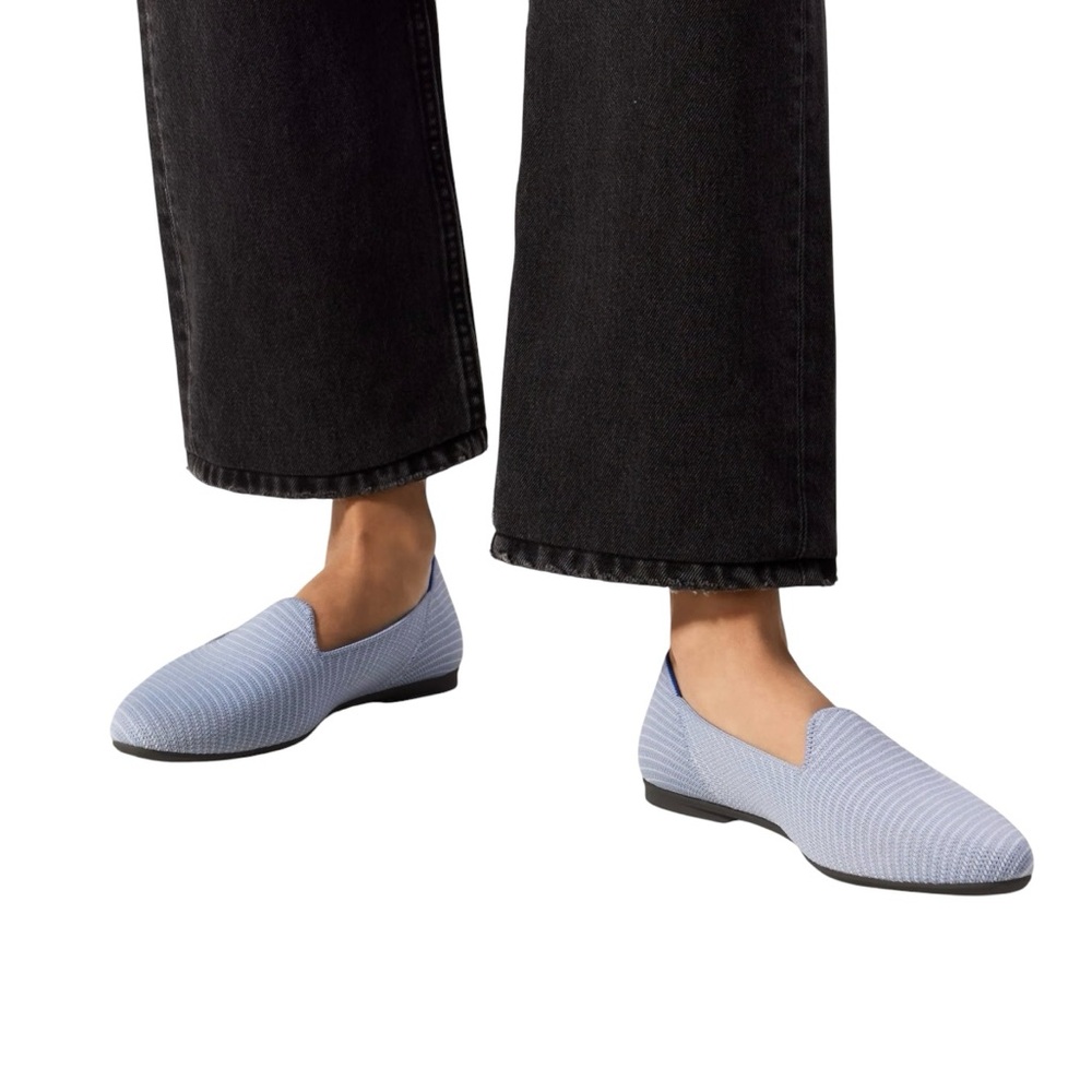 Rothys Almond Loafer in Blue Robin Twill (retired color) Shoes, Sz 9.5